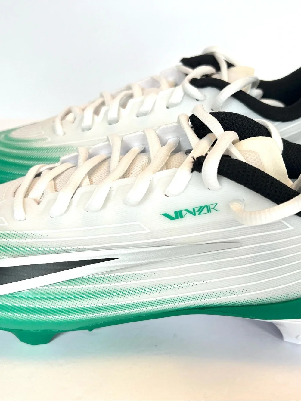Nike Men's Vapor Speed 3 White Stadium Green Football Cleats HM8849-100 Sz 8